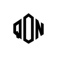 diseño de logotipo de letra qon con forma de polígono. diseño de logotipo en forma de cubo y polígono qon. qon hexágono vector logo plantilla colores blanco y negro. qon monograma, logotipo comercial y inmobiliario.