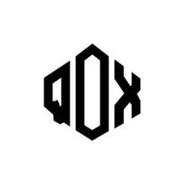 diseño de logotipo de letra qox con forma de polígono. diseño de logotipo en forma de cubo y polígono qox. qox hexágono vector logo plantilla colores blanco y negro. monograma qox, logotipo empresarial y inmobiliario.