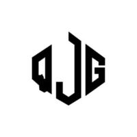 diseño de logotipo de letra qjg con forma de polígono. qjg polígono y diseño de logotipo en forma de cubo. qjg hexágono vector logo plantilla colores blanco y negro. monograma qjg, logotipo empresarial y inmobiliario.