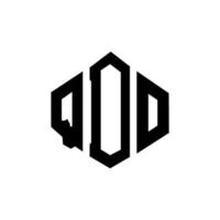 QDO letter logo design with polygon shape. QDO polygon and cube shape logo design. QDO hexagon vector logo template white and black colors. QDO monogram, business and real estate logo.