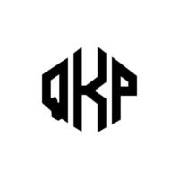 QKP letter logo design with polygon shape. QKP polygon and cube shape logo design. QKP hexagon vector logo template white and black colors. QKP monogram, business and real estate logo.