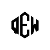 QEW letter logo design with polygon shape. QEW polygon and cube shape logo design. QEW hexagon vector logo template white and black colors. QEW monogram, business and real estate logo.