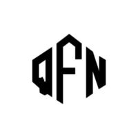 QFN letter logo design with polygon shape. QFN polygon and cube shape logo design. QFN hexagon vector logo template white and black colors. QFN monogram, business and real estate logo.