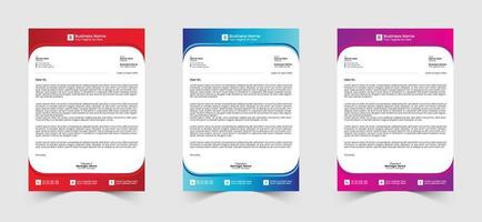 Red, Blue and Green Corporate or Business Letterhead Template Design, Brand Identity, Join Letter, Company Profile with Creative, Eye Catching, Professional, Modern and Abstract Vector A4 Size Layout