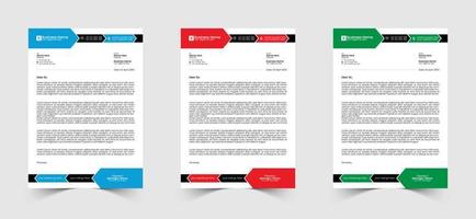 Red, Blue and Green Corporate or Business Letterhead Template Design, Brand Identity, Join Letter, Company Profile with Creative, Eye Catching, Professional, Modern and Abstract Vector A4 Size Layout