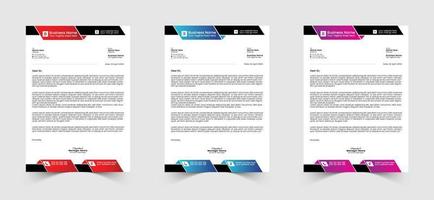 Red, Blue and Green Corporate or Business Letterhead Template Design, Brand Identity, Join Letter, Company Profile with Creative, Eye Catching, Professional, Modern and Abstract Vector A4 Size Layout