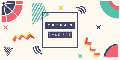 Abstract memphis cover layout and background vector