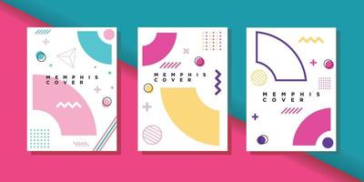 Abstract memphis geometric background layout cover design vector