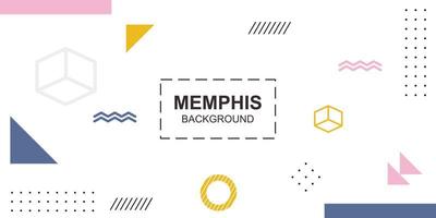 Abstract memphis geometric background layout cover design vector