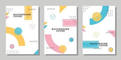 Abstract memphis layout cover vector