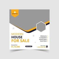 Real estate social media post design vector template