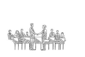 Handshake between two business parties. Concept of business deal meeting vector illustration design.