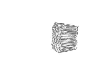 dibujado a mano de pila de documentos. concepto de negocio para la gestión del tiempo, el trabajo sin terminar y la gran carga de trabajo. vector