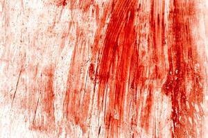 Red background, Scary bloody wall. white wall with blood splatter for halloween background. photo