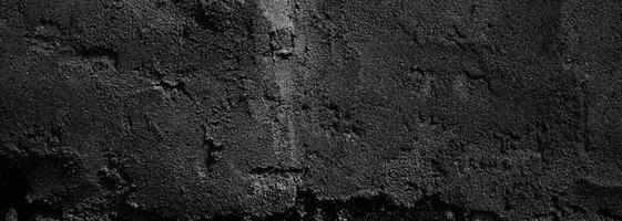 Black wall scary or dark gray rough grainy stone texture background. Black concrete for background. photo