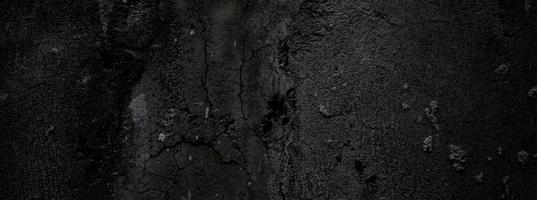 Black wall scary or dark gray rough grainy stone texture background. Black concrete for background. photo