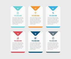 Simple and Clean Presentation Business Infographic Design Template with 6 Bars of Options vector