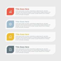 Simple and Clean Presentation Horizontal Lines Business Infographic Design Template with 4 Bar of Options vector