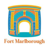 Fort Marlborough in flat design style vector