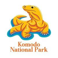 Komodo National Park in flat design style vector