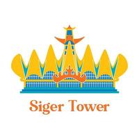 Siger Tower in flat design style vector