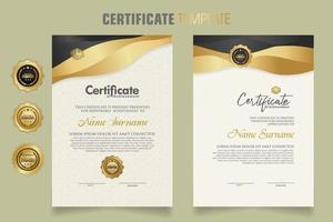 Luxury certificate template with dynamic effect and modern pattern background. Premium badges design. New Collections vector