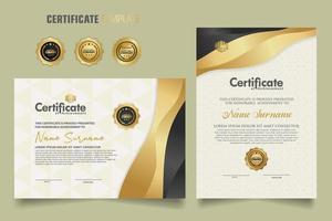 Luxury certificate template with dynamic effect and modern pattern background. Premium badges design. New Collections vector