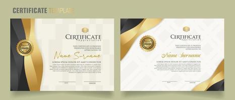 Luxury certificate template with dynamic effect and modern pattern background. Premium badges design. New Collections vector