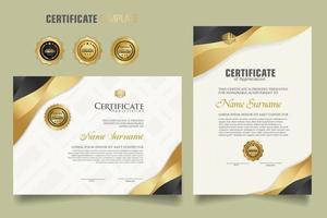 Luxury certificate template with dynamic effect and modern pattern background. Premium badges design. New Collections vector