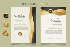 Luxury certificate template with dynamic effect and modern pattern background. Premium badges design. New Collections vector