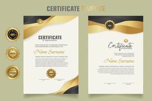 Luxury certificate template with dynamic effect and modern pattern background. Premium badges design. New Collections vector