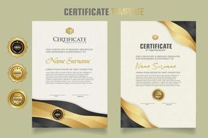 Luxury certificate template with dynamic effect and modern pattern background. Premium badges design. New Collections vector