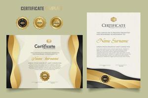 Luxury certificate template with dynamic effect and modern pattern background. Premium badges design. New Collections vector