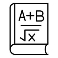 estilo de icono de libro de álgebra vector