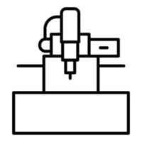 estilo de icono de máquina cnc vector