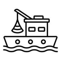 estilo de icono de barco de pesca vector