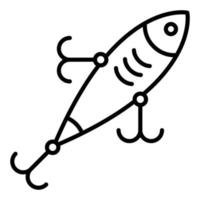 estilo de icono de señuelo de pesca vector