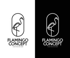 concepto de logotipo de línea de flamenco vector