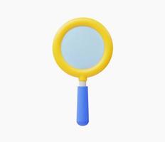 3d realistic magnifying glass vector illustration.