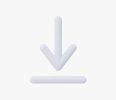 3D Realistic download button vector illustration