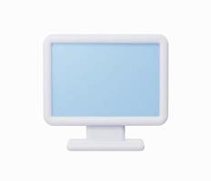 Ilustración de vector de icono de monitor de computadora realista 3d.