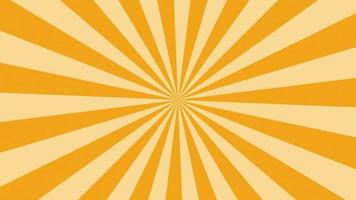 Abstract background Radial lines rotates Yellow style comic cartoon animation background video