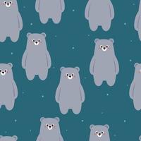 seamless pattern cartoon bear. cute animal wallpaper for kids pattern, textile vector