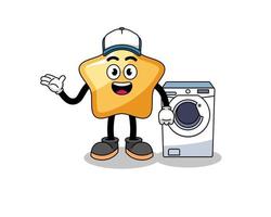 star illustration as a laundry man vector