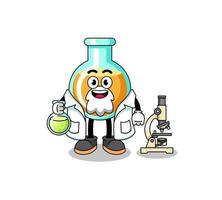 Mascot of lab beakers as a scientist vector