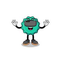 Illustration of bottle cap with a vr headset vector