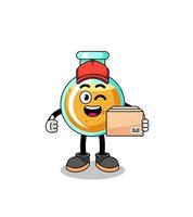 lab beakers mascot cartoon as an courier vector