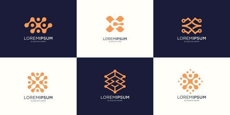Abstract letter X logo illustration graphic in modern style. good for internet, tech, brand, advertising.Premium Vector