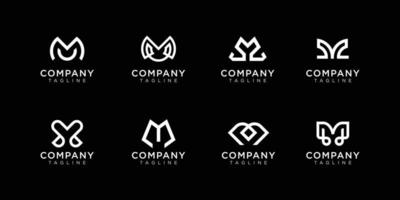 set of initial letter M logotype company name , modern logo concept. vector logo for business and company identity.Premium vector
