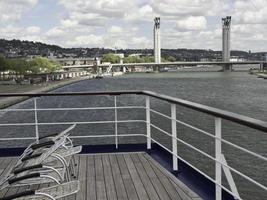 the river seine neasr rouen in france photo